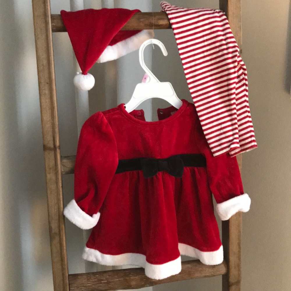 Santa outfit girls 3 piece outfit 6-9 months
